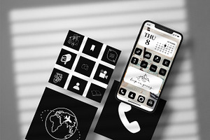 163 Black Aesthetic iOS 14 App Icons, an Icon by velychko.ua
