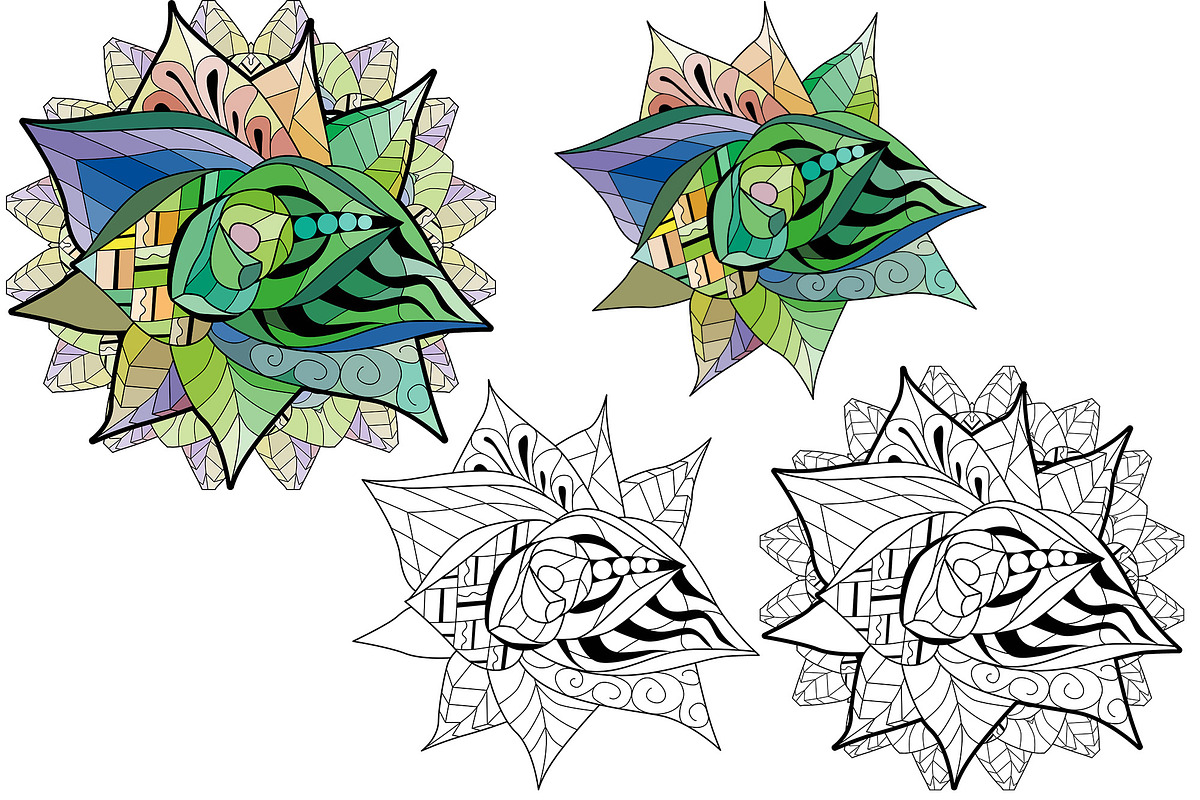 Succulents for coloring pages, a Decorative Illustration by Watercolor fantasy (Photo 4 of 13)