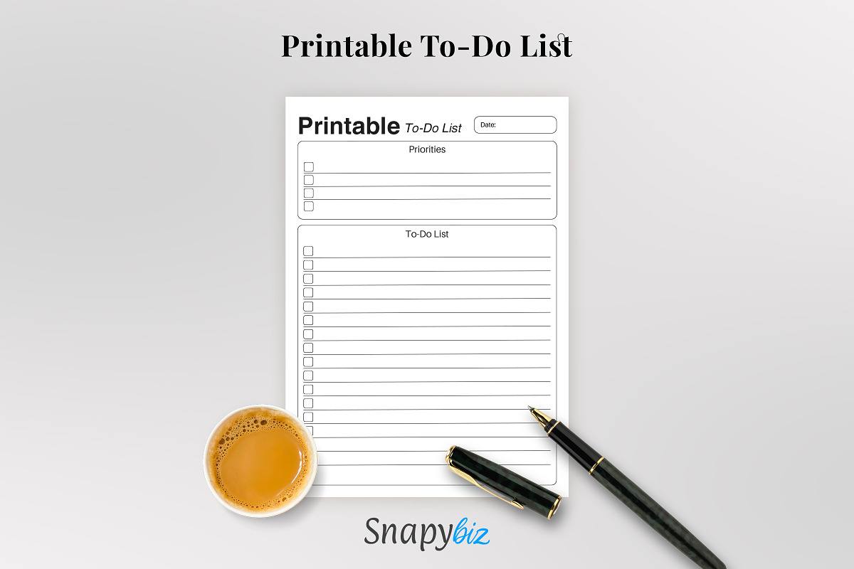 To Do List Printable Planner Pdf, a Print Template by Snapybiz