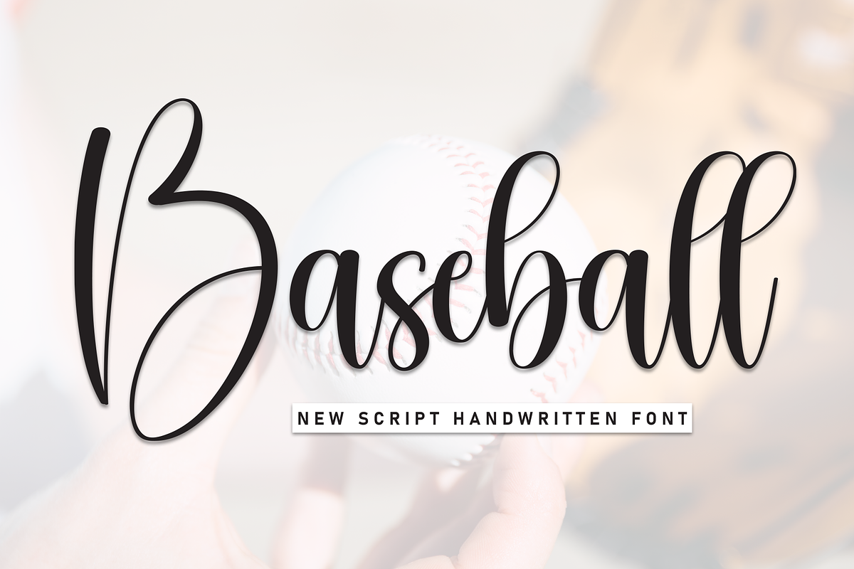 Baseball | Script Font, a Handwritten Font by Scratchones (Photo 1 of 8)