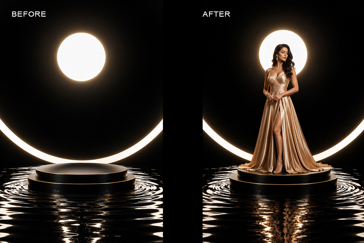 Black Water Podium Digital Backdrops, a Background Graphic by Chipshpow Graphics (Photo 8 of 10)