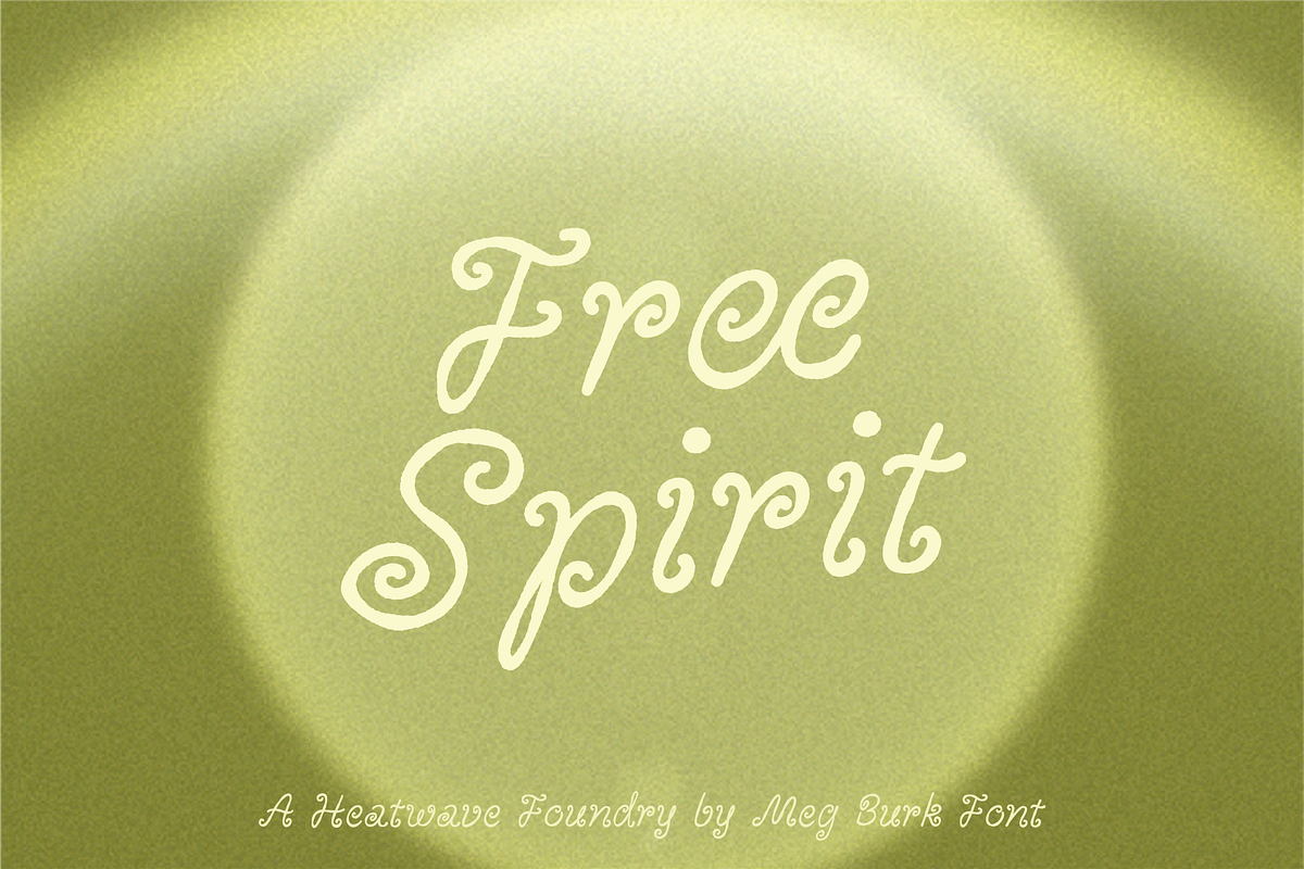 Free Spirit - Swirly Italics, a Handwritten Font by MEG BURK CHOI (Photo 1 of 2)