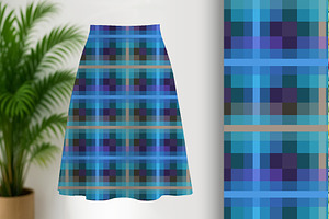 Pixelated Plaid Seamless Pattern