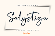 Salystiga Handwritten Font, a Handwritten Font by Basnistudio (Thumbnail 1 of 9)