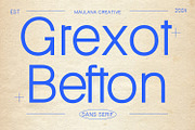 Grexot Befton Sans Serif Display Fon, a Sans Serif Font by Maulana Creative (Thumbnail 1 of 7)