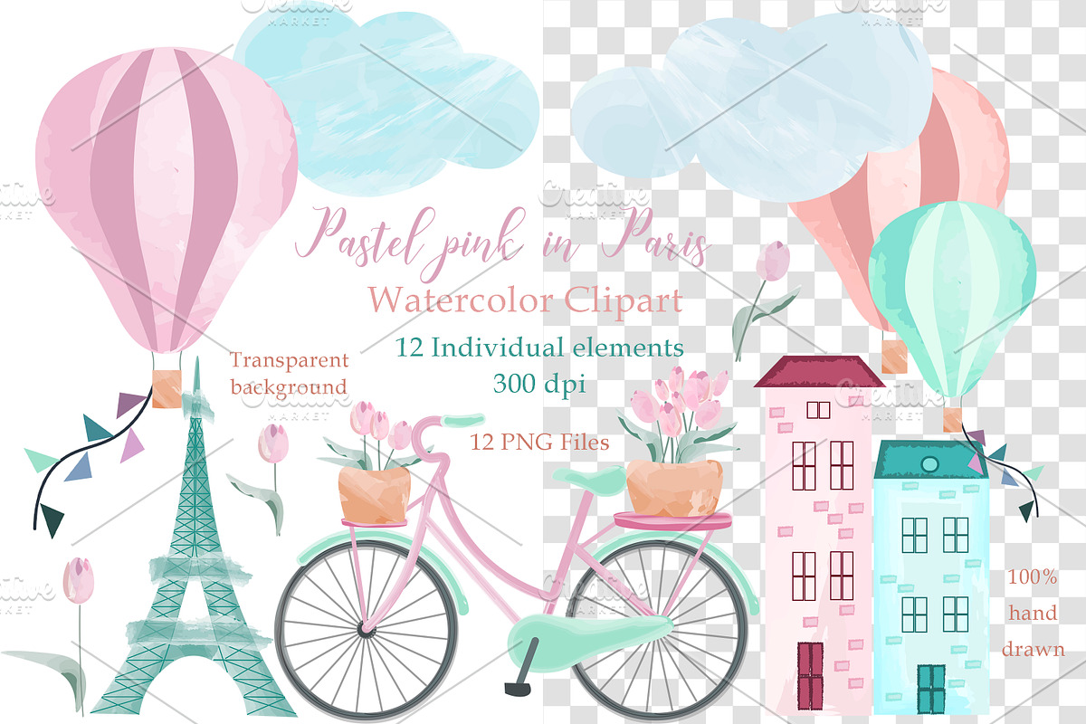 Pink Paris Seamless Patterns, a Pattern Graphic by Oksana Dovhopol Art (Photo 7 of 10)