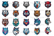 Watercolor Wolf Logo Style Digital, an Object Graphic by Negarin Digital Art (Thumbnail 3 of 9)