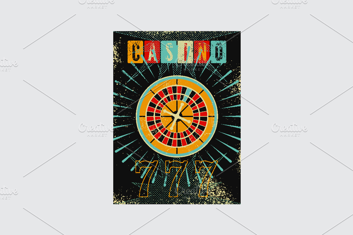 Casino vintage poster., a Decorative Illustration by PoPaShop (Photo 5 of 15)