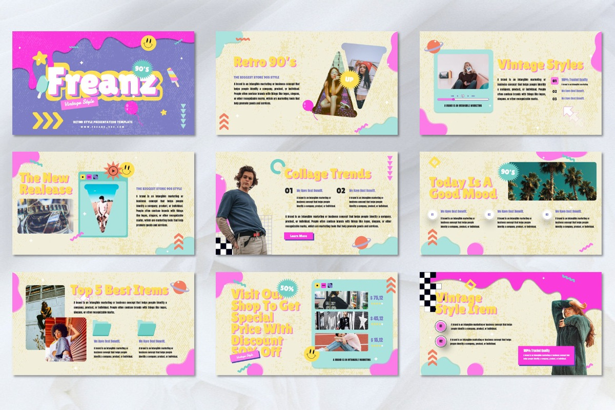 Freanz - 90s Collage Googleslide, a Presentation Template by Dhabee (Photo 6 of 7)