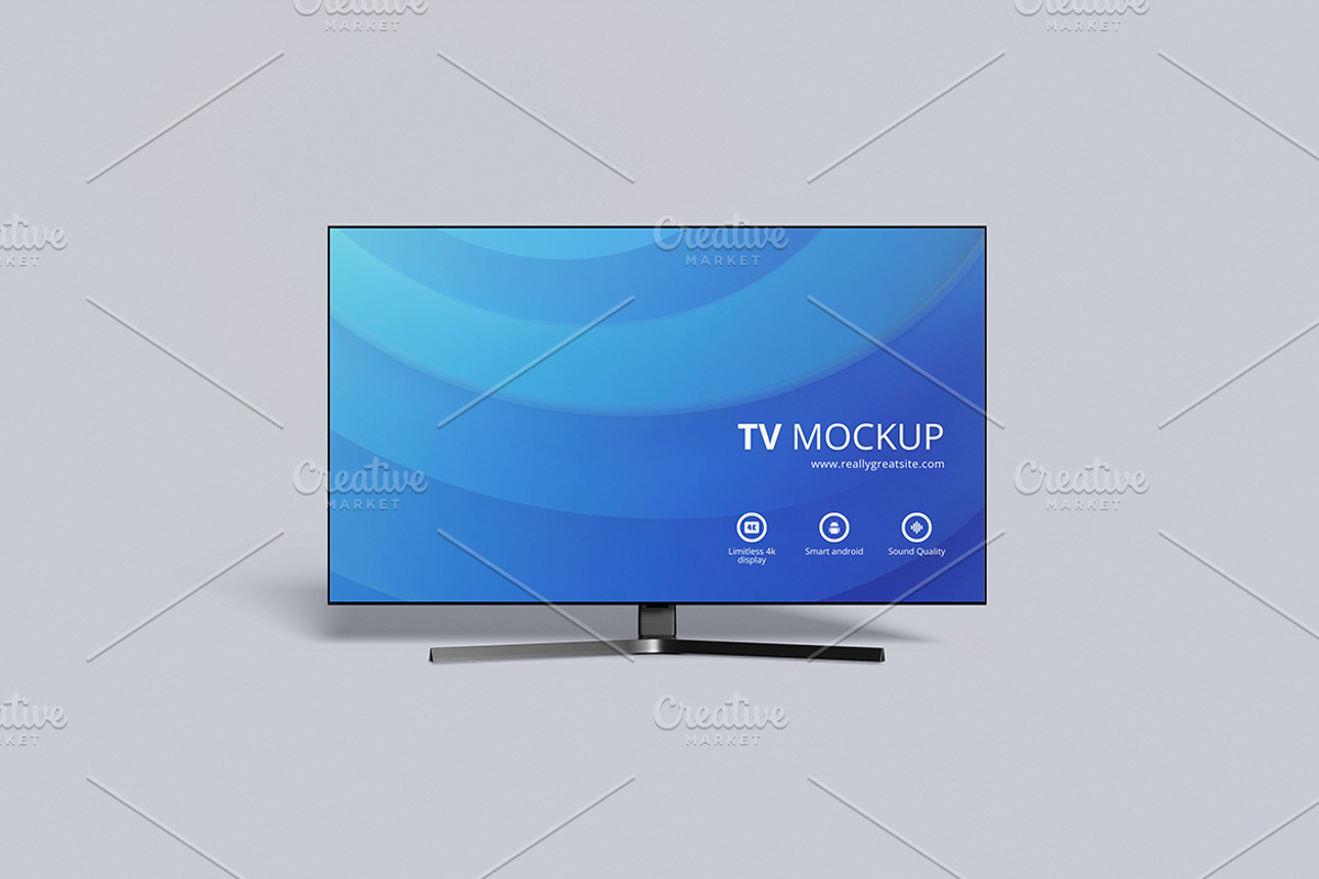 Smart TV Screen Mockup Set, a Wearable Device Mockup by Gatamotion (Photo 4 of 5)