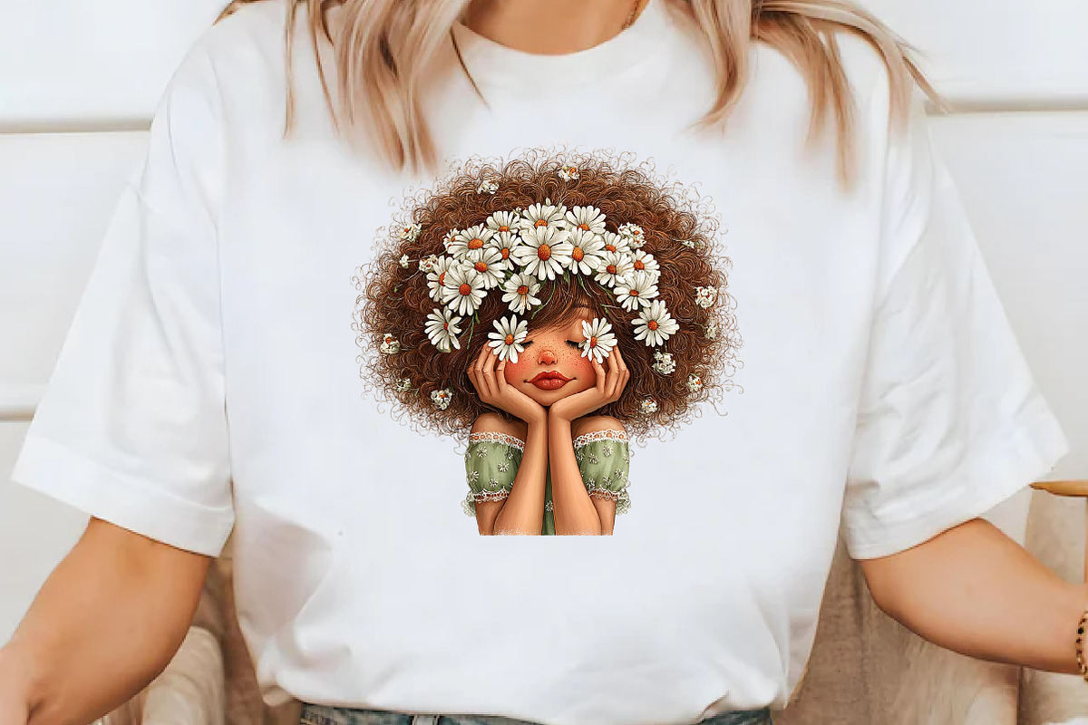 Whimsical Daisy Girls Clipart, an Illustration by Designworld (Photo 5 of 9)