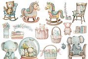 Watercolor Boho Baby Shower Clipart, a Graphic by Digitals Art Hub (Thumbnail 4 of 8)
