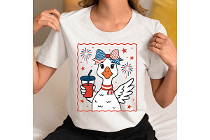 4th of July Mama Goose Png SVG, an Object Graphic by EllaMaiyaali