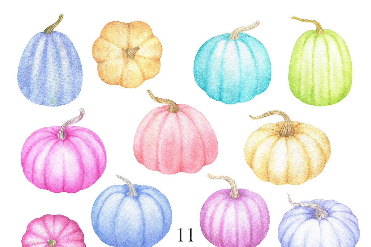 Pastel Pumpkin  Autumn Clipart, a Graphic by Watercolor Clipart (Photo 2 of 3)