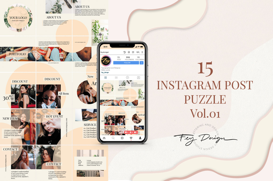 Instagram Post Puzzle Vol.01, a Social Media Template by feydesign
