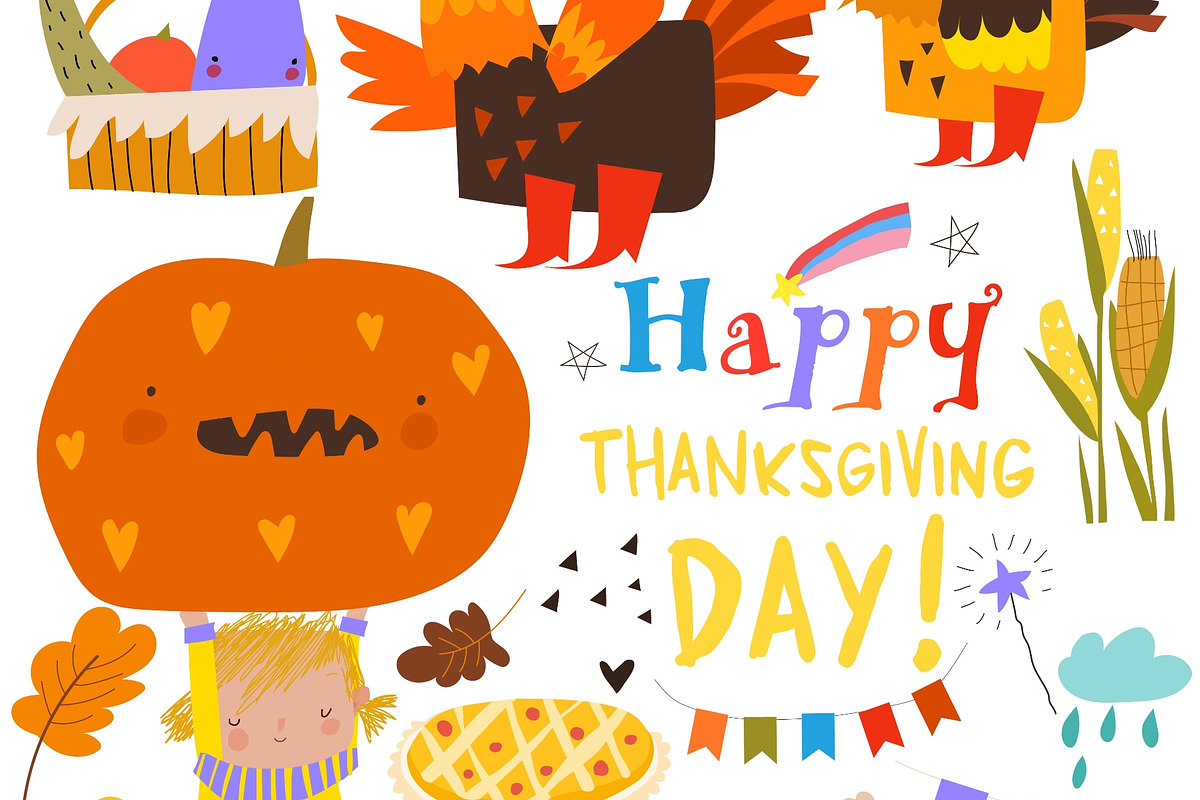 Cute Thanksgiving Set Composed of, an Animal Illustration by Maria Starus (Photo 2 of 3)