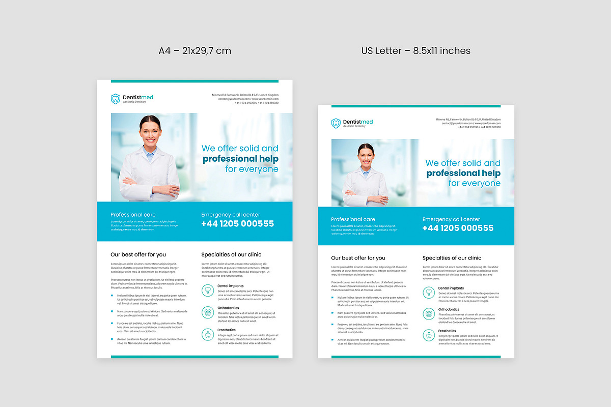 Dentist Flyer Canva Template, a Brochure Template by artbart (Photo 6 of 9)