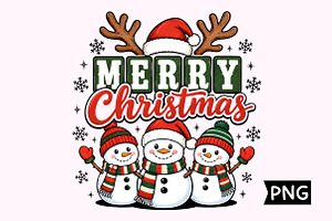 Merry Christmas Festive Snowmen PNG, a Seasonal Illustration by Creative Art