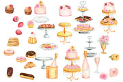 Champagne Brunch - Romantic Cafe, a Food Illustration by Graphic Blue Bird (Thumbnail 2 of 7)