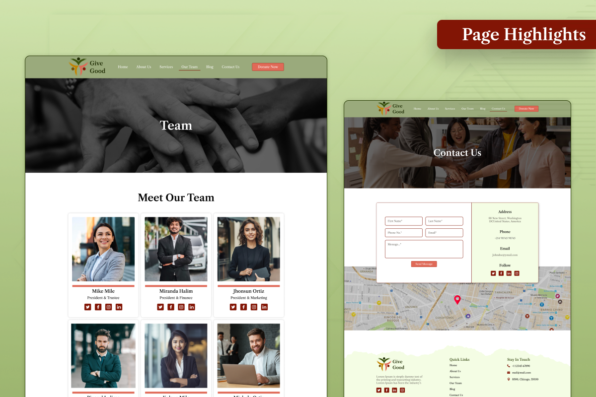 Give Good - Non Profit Figma UI Kit, an UI Kit Template by Uptechies (Photo 3 of 4)