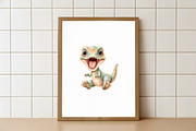 Cute Watercolor Dinosaur Clipart, an Illustration by Watercolor design (Thumbnail 5 of 6)