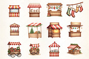 Festive Christmas Market Clipar, an Illustration by CrexoraLab (Thumbnail 2 of 5)