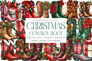 Christmas Cowboy Boots Clipart, an Illustration by SinaCreation (Thumbnail 1 of 7)