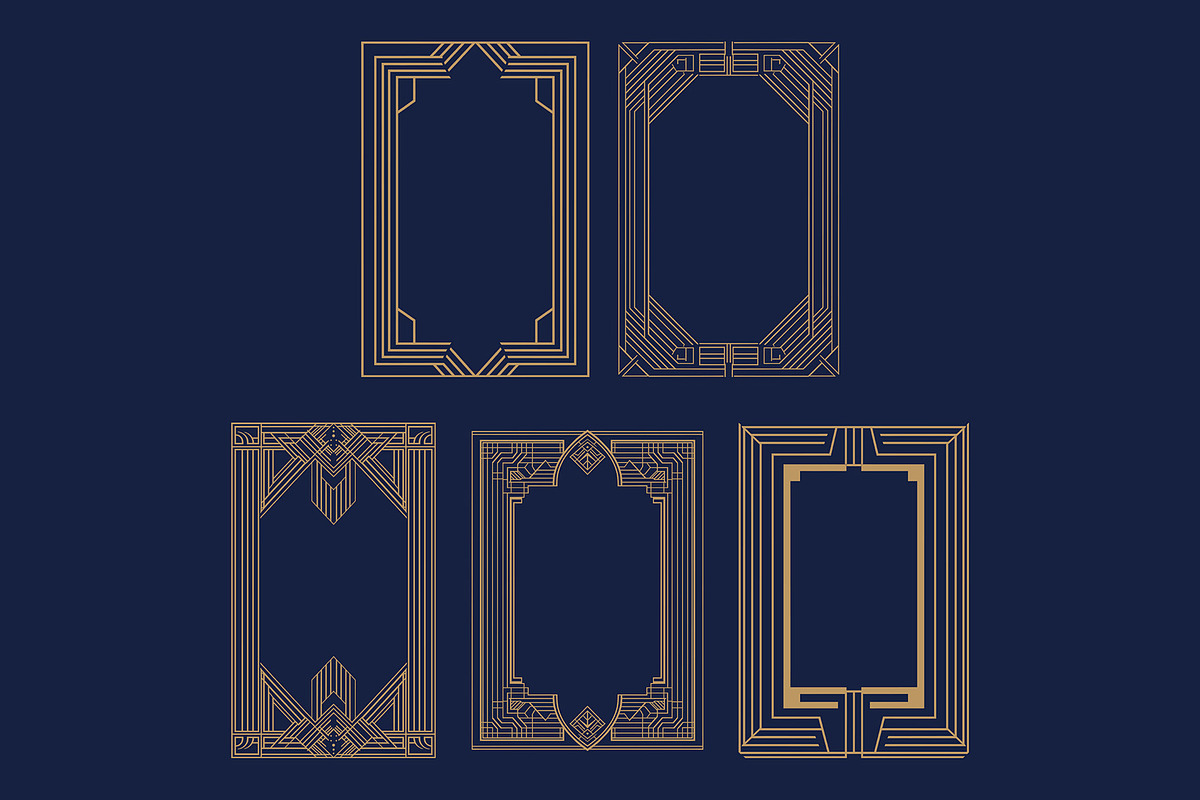 Art Deco 9 Vertical Frames, a Decorative Illustration by Stanislav Kharchevskyi (Photo 2 of 3)