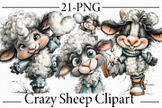 Crazy Sheep Clipart, an Animal Illustration by Libby Wishes (Thumbnail 1 of 3)