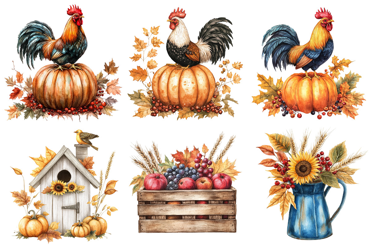 Autumn Farm Storybook Clipart, a Seasonal Illustration by CitraGraphics (Photo 3 of 3)