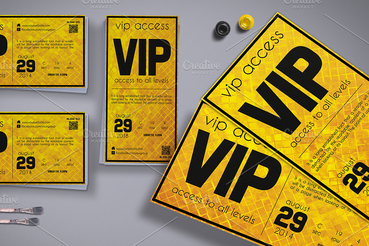 Golden Style VIP Pass Card, a Card Template by Tzochko (Photo 4 of 5)