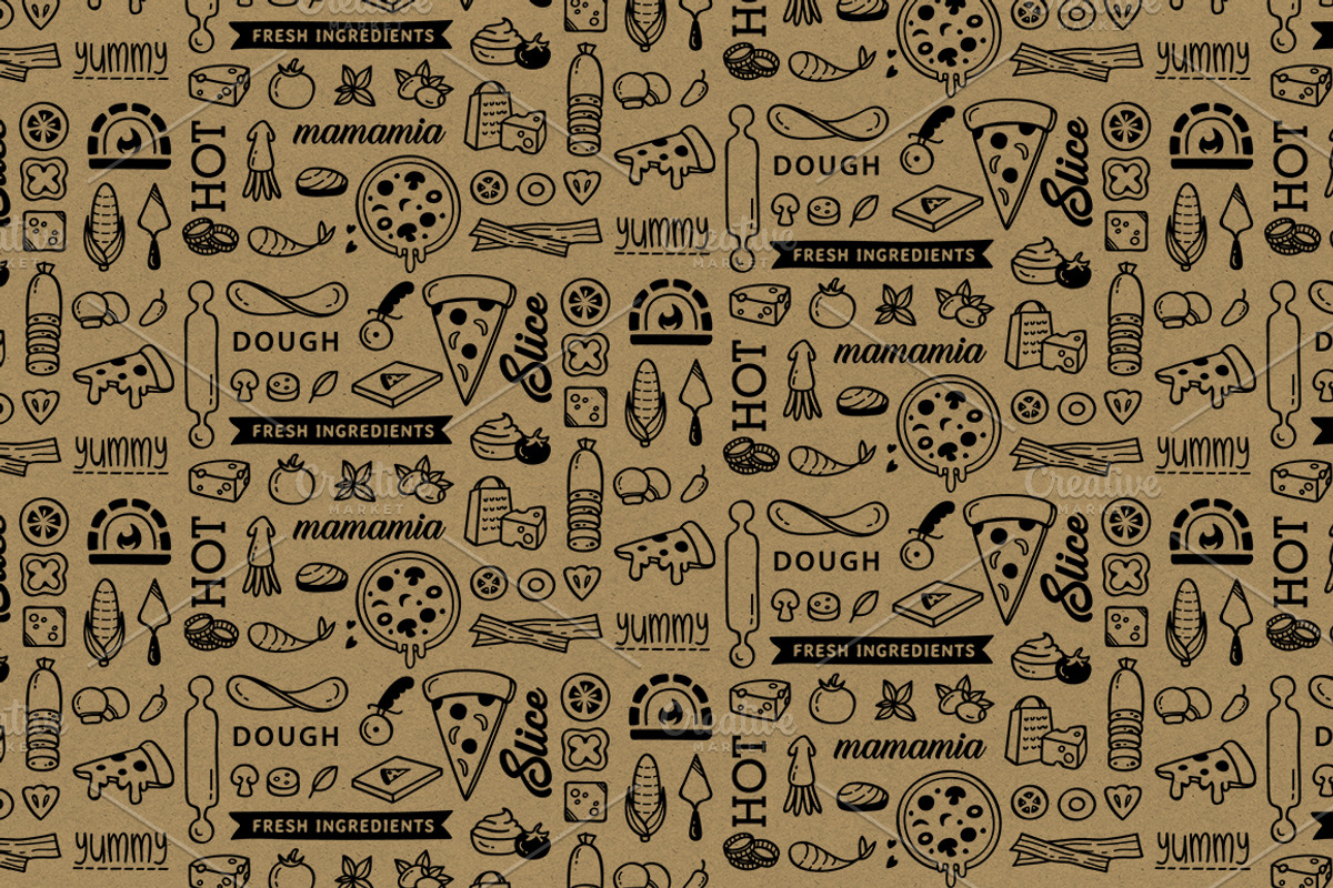 Pizza Pattern, a Pattern Graphic by Ladle&co. (Photo 3 of 4)