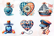 Navy Valentine Sublimation Clipart, an Illustration by RobertsArt (Thumbnail 5 of 7)