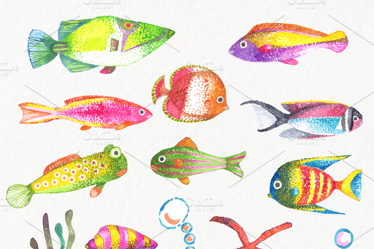 Tropical fish watercolor collection, an Animal Illustration by Eomoiart (Photo 2 of 2)