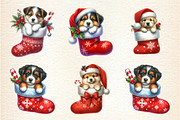 Dog Christmas Stocking Sublimation, an Illustration by DreamArtGraphic (Thumbnail 5 of 6)
