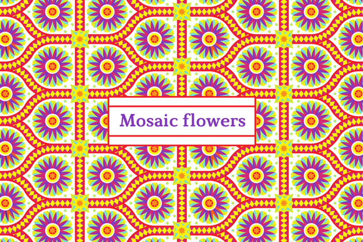 Mosaic flowers—Festive patterns, a Pattern Graphic by Zhurov (Photo 12 of 12)
