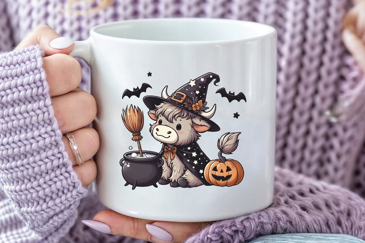 Halloween Highland Cow PNG, an Illustration by CraftArtStudio (Photo 3 of 4)
