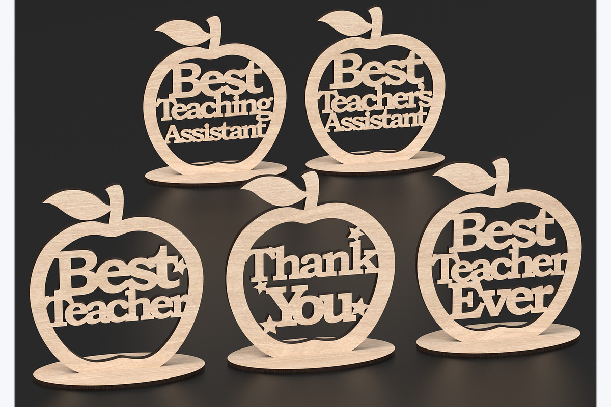 Best Teacher Apple Laser Cut Files, an Object Graphic by ThemeXDigital (Photo 4 of 5)