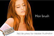 Hair brush - Adobe Illustrator, a Brush Add-On by Big Bundles Shop (Thumbnail 6 of 6)