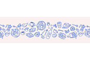 Doodle food seamless pattern, a Food Illustration by Good Studio (Thumbnail 2 of 3)