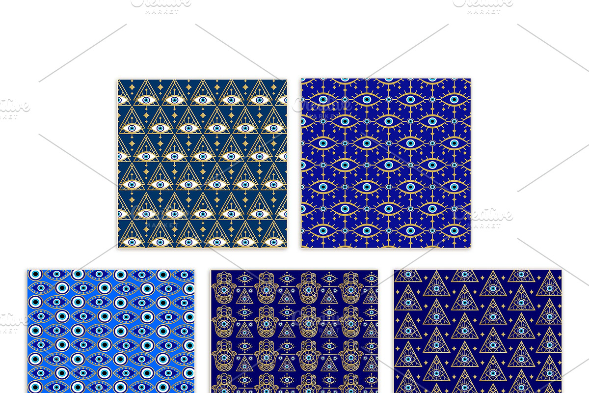 Evil Eye Seamless Pattern, Humsa, a Pattern Graphic by NS Arts Shop (Photo 4 of 4)