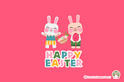 Happy Easter Digital Clipart, a Seasonal Illustration by Cozy Cat Design (Thumbnail 2 of 3)