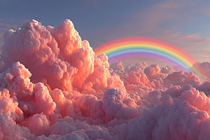 Pink Clouds and Rainbow Sky, a Background Photo by Ales Munt