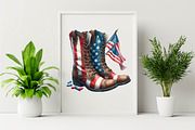 4th of July Cowgirl Boots Sublimatio, an Illustration by SVGArt (Thumbnail 6 of 6)