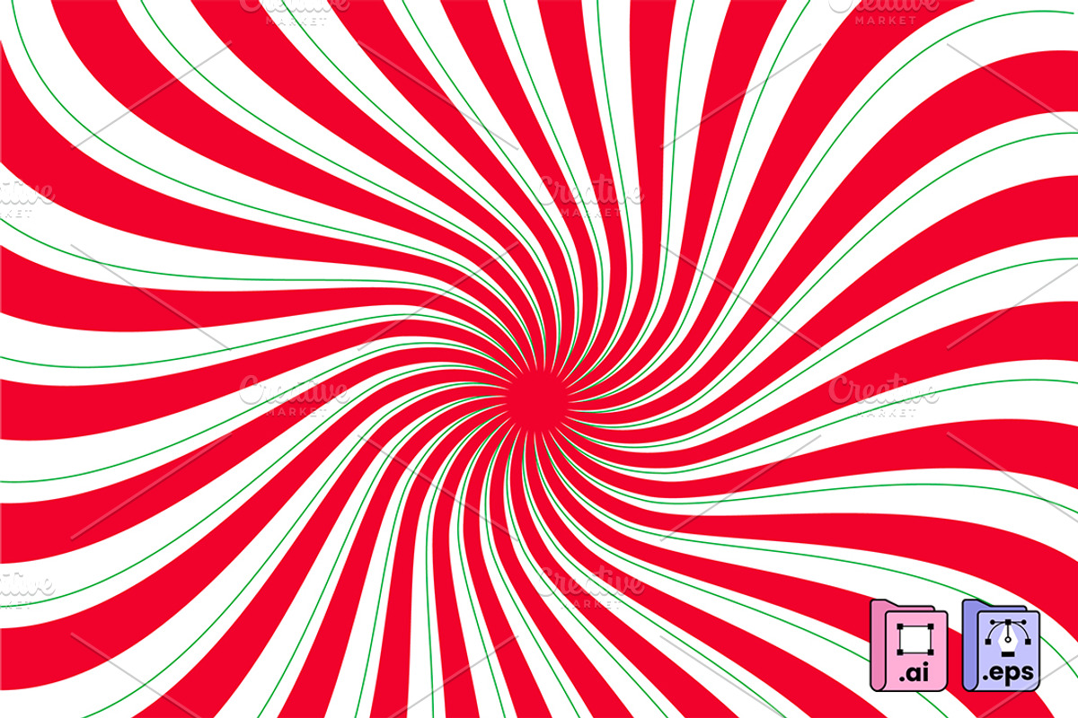Candy Cane Swirl Background, a Seasonal Illustration by MISS CHATZ (Photo 2 of 3)