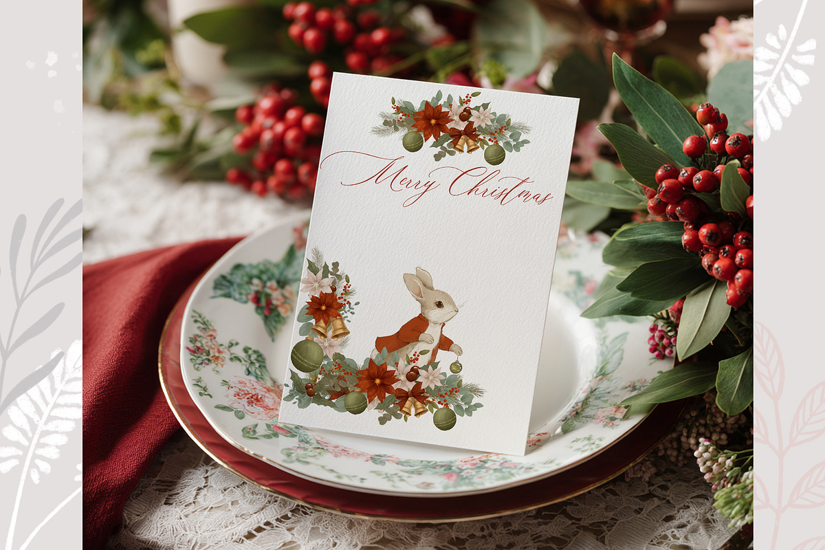 Christmas Peter Rabbit Clipart Set, an Illustration by AlenaVlasko stock Market (Photo 3 of 8)