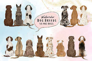 Watercolor dog clipart. Dog Breeds