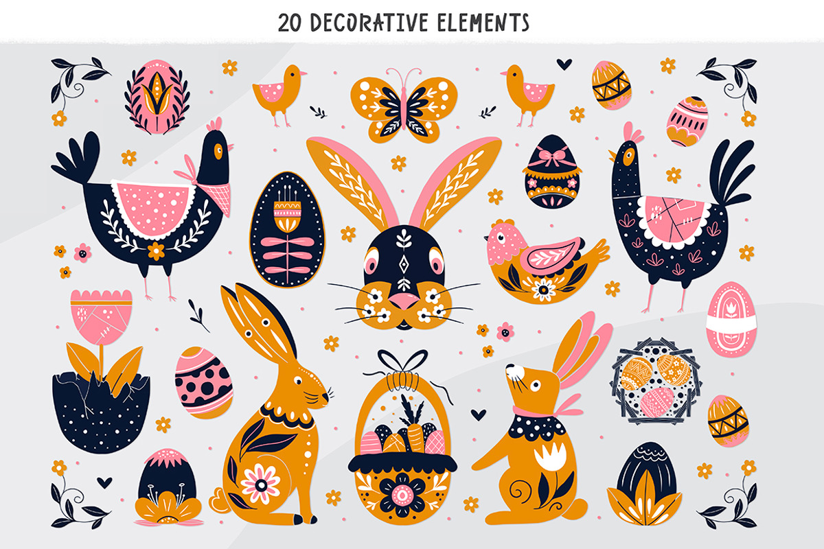 Easter Folk Art collection, an Object Graphic by DariSmartArt (Photo 4 of 14)