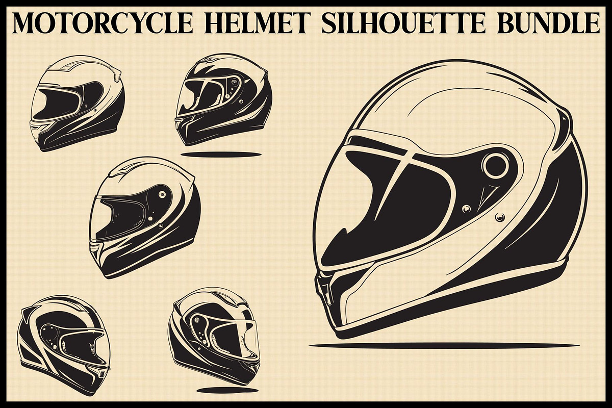 Motorcycle Helmet Vector Clipart Set, an Illustration by Gfx_Store (Photo 1 of 7)