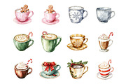Christmas Coffee Cup Clipart, an Illustration by Design Market (Thumbnail 2 of 3)